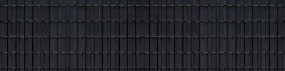 Foto op Canvas Seamless black anthracite top view tile roof / noun texture background banner panorama © Corri Seizinger