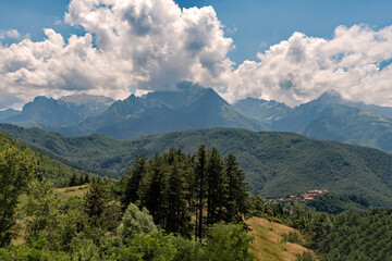 Landscape of the North of the Tuscany Region near Casone Carpinelli in Italy