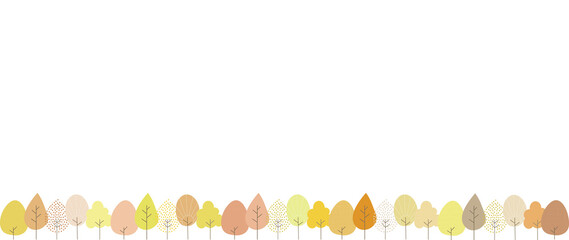 background illustration with a space lined with autumn trees.