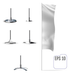 Realistic mockup of banner flag