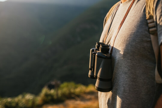 prisms on a mountain at sunset