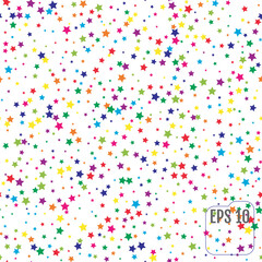 Seamless Pattern with Colorful Stars.