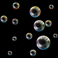 Seamless Pattern with colored bubbles