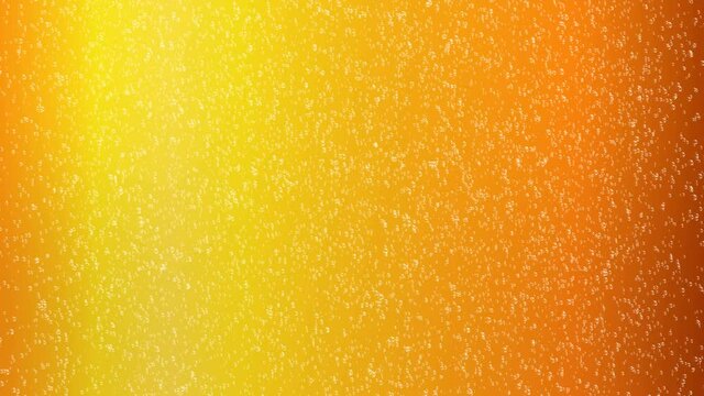 Fine bubbles rising in a glass with golden liquid or beer drink. Abstract bubble background. Seamless loopable background.