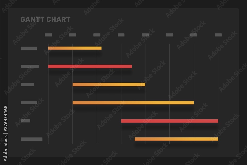 Poster gantt chart. elements of infographics on a dark background. use in presentation templates, mobile ap