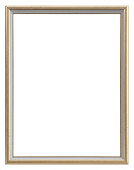 Golden frame for paintings, mirrors or photo isolated on white background
