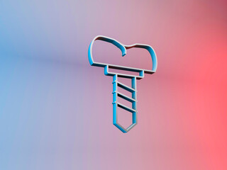 3d illustration of dental implant icon on gradient background