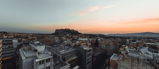 sunset over the city