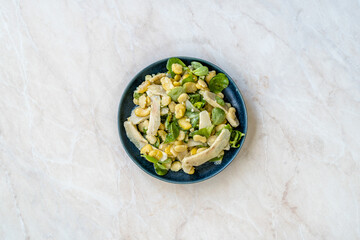 Sliced Artichoke with Broad Beans, Purslane Salad, Grated Parmesan Cheese and Olive Oil.