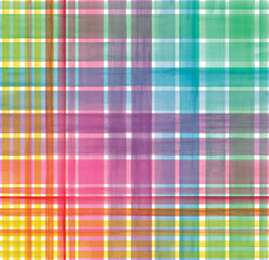 watercolor check design. elegant design  for textile  material. beautiful multicolored seamless pattern.  