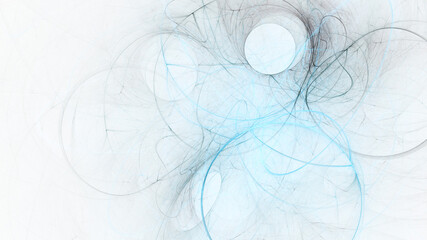 Abstract colorful blue shiny lines. Fantasy light background. Digital fractal art. 3d rendering.
