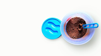 chocolate powder in small container ready to add in milk