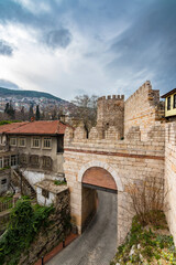 Fototapeta na wymiar Yerkapi Gate of Bursa Castle. Bursa is populer tourist destination in Turkey.