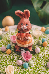 easter bunny with easter eggs