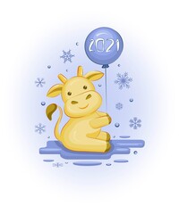 Little calf. Symbol of 2021.