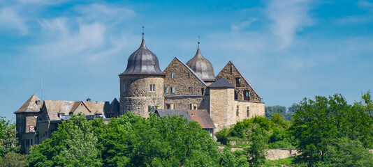 The Sababurg, the castle of the sleeping beauty in Germany, panorama