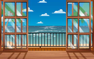 view of the beach at resort in summer