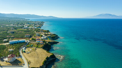 Aerial view of Katragaki beach, Tragaki, Zakynthos, Greece
