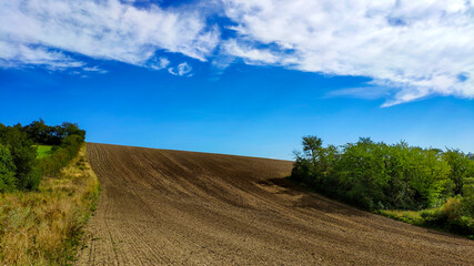 Fototapeta na wymiar plowed field in the Czech Republic