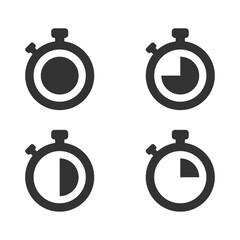Set of Timer vector icons on transparent background.Vector