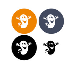 Halloween set ghost icons for web 