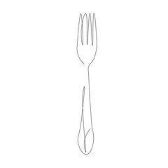 Fork on white background, vector illustration