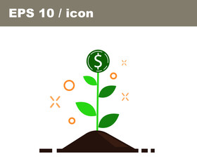 profitable money tree. economy and money concept.
