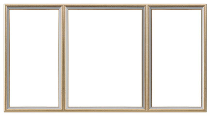 Wooden frame for paintings, mirrors or photo isolated on white background