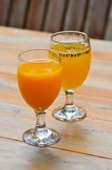 orange juice and passion fruit juice