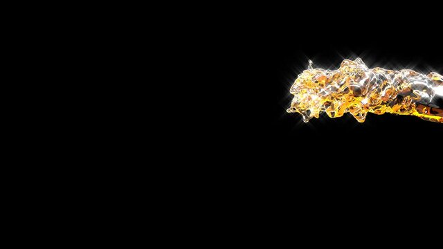 Oktoberfest stream jet beer on black 4k