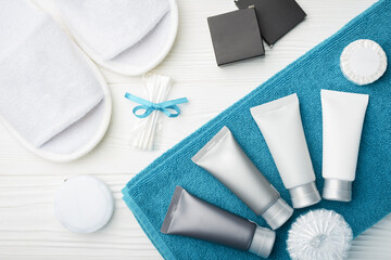 A set of hotel items for personal hygiene