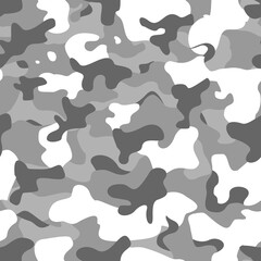
Camouflage seamless pattern. Army texture from spots. Print on fabric on paper. Vector