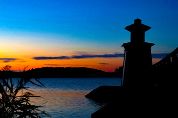 sunrise at a lighthouse