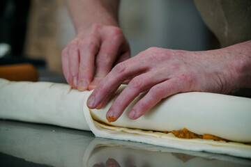 Making vegetable pastries