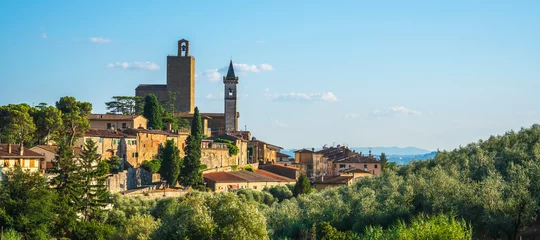 Fotobehang Toscane Vinci, Leonardo birthplace, village skyline. Florence, Tuscany Italy  © stevanzz