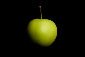 Apple on black background