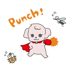 害虫（蚊・ダニ）をやっつける犬