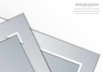 Abstract template triangle arrow corner gray overlapping with copy space for text design, gray background.