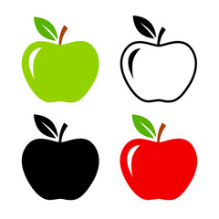 Apple vector icon on white background