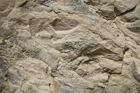 Stone background. Rock texture. Mountain surface texture. Close-up. Gray brown abstract natural rock background.