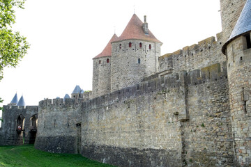 The medieval castle Cit&eacute; de Carcassonne in Occitanie, France