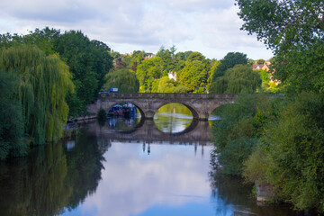 Fototapeta na wymiar Bridge over river Severn in Shrewsbury Shropshire