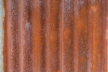 Close up rusty galvanize iron wall