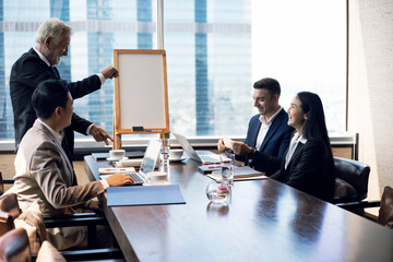 Happiness executive business teamwork meeting and discuss in meeting room.