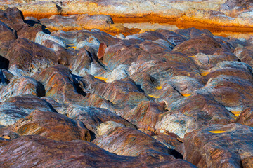Río Tinto - Red River, Sierra Morena, Gulf of Cádiz, Huelva, Andalucia, Spain, Europe