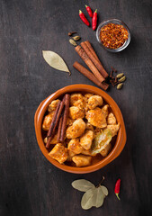 Chicken tikka masala. Traditional Indian dish