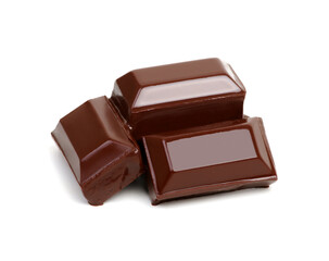 close up of chocolate pieces