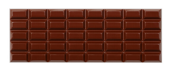 Dark chocolate bar isolated on white