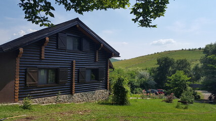 Obraz premium New wooden cottage ,chalet in Bistrita ,Romania,2020