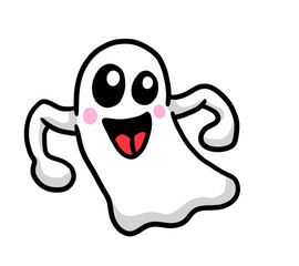 Adorable Stylized Happy Ghost